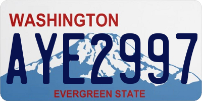 WA license plate AYE2997