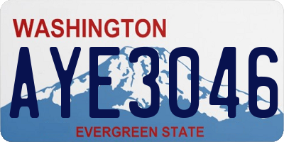 WA license plate AYE3046
