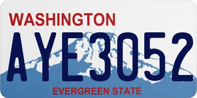WA license plate AYE3052