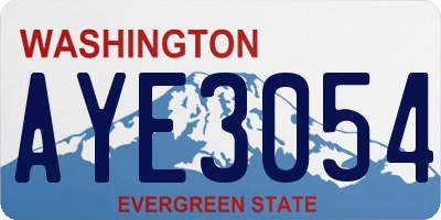 WA license plate AYE3054
