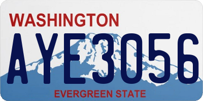 WA license plate AYE3056