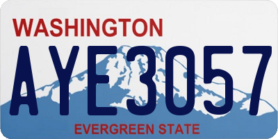 WA license plate AYE3057