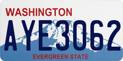 WA license plate AYE3062