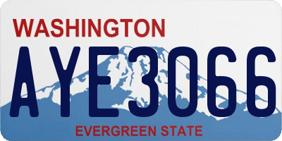 WA license plate AYE3066