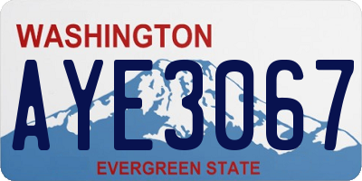 WA license plate AYE3067