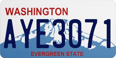 WA license plate AYE3071