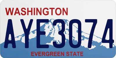 WA license plate AYE3074