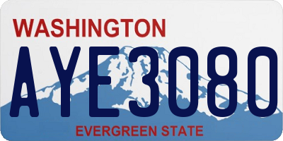 WA license plate AYE3080