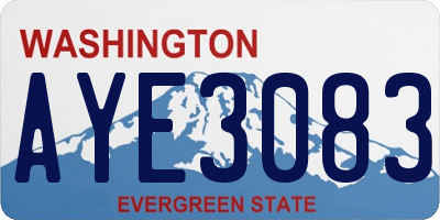 WA license plate AYE3083