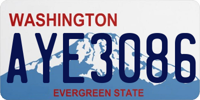 WA license plate AYE3086