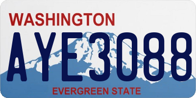 WA license plate AYE3088