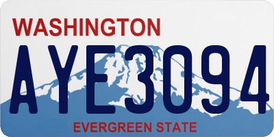 WA license plate AYE3094