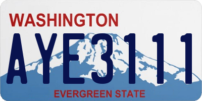 WA license plate AYE3111
