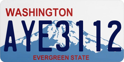 WA license plate AYE3112