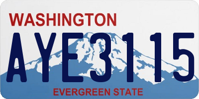 WA license plate AYE3115
