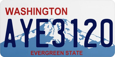 WA license plate AYE3120