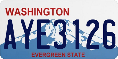 WA license plate AYE3126