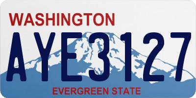 WA license plate AYE3127