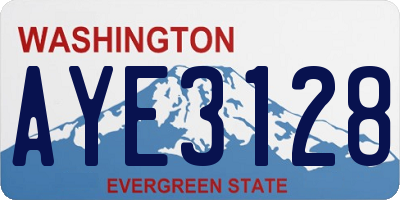 WA license plate AYE3128
