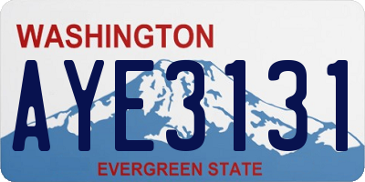WA license plate AYE3131