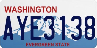 WA license plate AYE3138