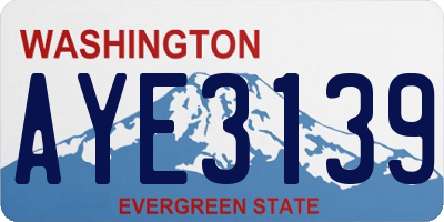 WA license plate AYE3139