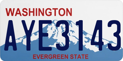 WA license plate AYE3143