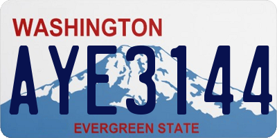 WA license plate AYE3144