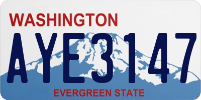 WA license plate AYE3147