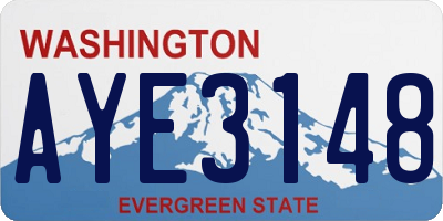 WA license plate AYE3148