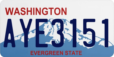 WA license plate AYE3151
