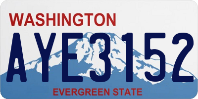WA license plate AYE3152