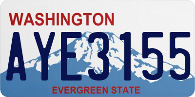 WA license plate AYE3155