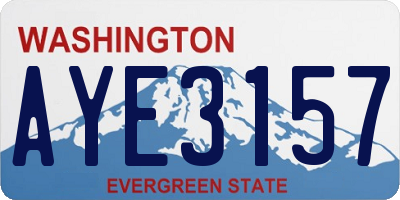 WA license plate AYE3157