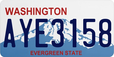 WA license plate AYE3158