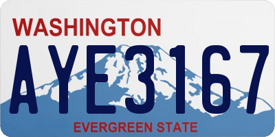 WA license plate AYE3167