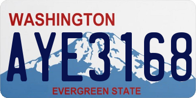 WA license plate AYE3168