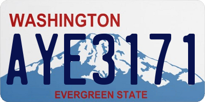 WA license plate AYE3171