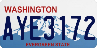 WA license plate AYE3172