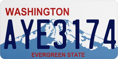 WA license plate AYE3174