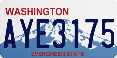 WA license plate AYE3175