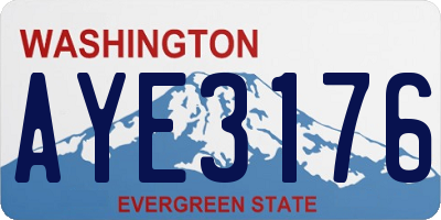WA license plate AYE3176