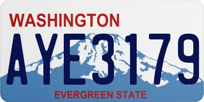 WA license plate AYE3179