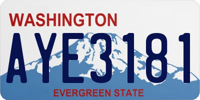 WA license plate AYE3181