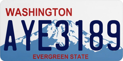 WA license plate AYE3189