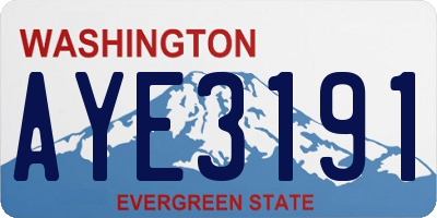 WA license plate AYE3191