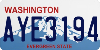WA license plate AYE3194