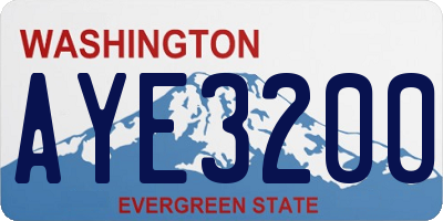 WA license plate AYE3200