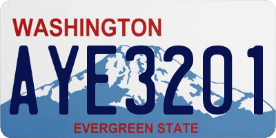 WA license plate AYE3201