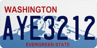 WA license plate AYE3212